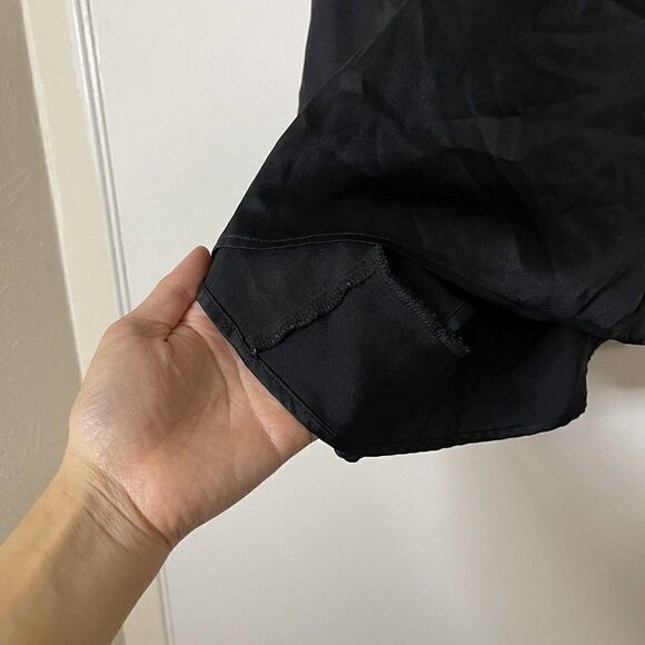 Victoria Secret black satin tie back romper sleepwear size XS - Picture 6 of 7